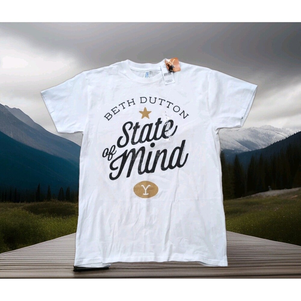 YELLOWSTONE DUTTON RANCH BETH DUTTON STATE OF MIND WOMEN'S T-SHIRT SIZE L NWT